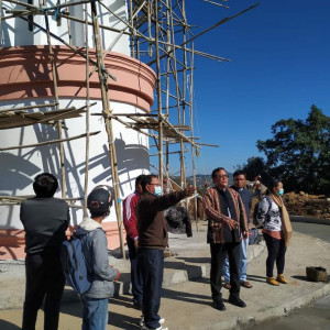 ချင်းပြည်နယ် ဟားခါးမြို့တော် လွတ်လပ်ရေးကျောက်တိုင် တည်ဆောက်ပြီးစီးမှုအခြေအနေများအား ပြည်နယ်စည်ပင်သာယာရေး၊လျှပ်စစ်နှင့်စက်မှုလက်မှုဝန်ကြီး ဦးစိုးထက်မှ ကွင်းဆင်းကြည့်ရှု